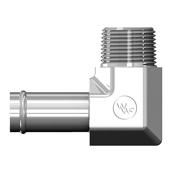 World Wide Fittings Hose Barb to Male Pipe 90 Deg. Elbow Hose Connector 4501X06X04 - main